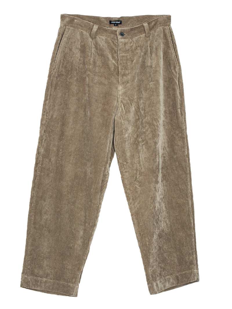 Single Pleat Pant Natural Dye Cotton Hemp Corduroy Gallnut Iron