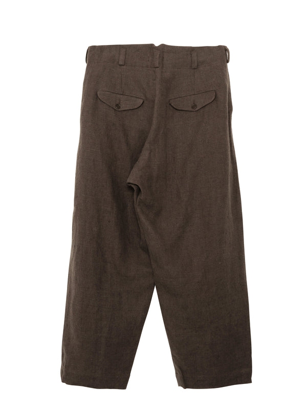 Two Pleat Pant Butcher Linen Anthracite
