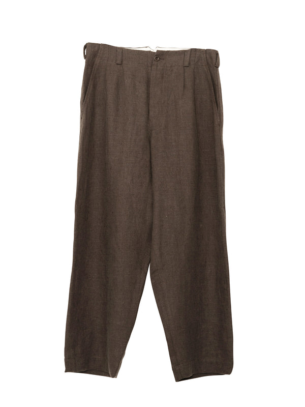 Two Pleat Pant Butcher Linen Anthracite