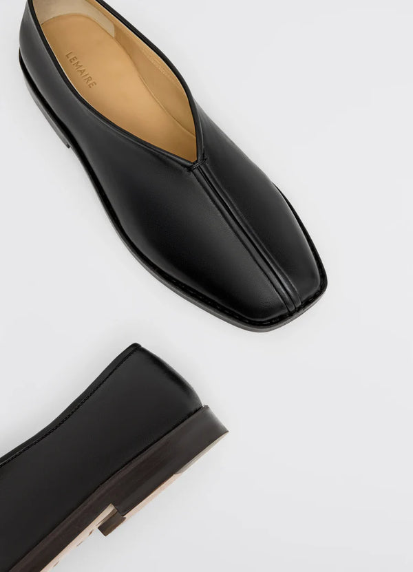 Piped Crepe Slippers Black