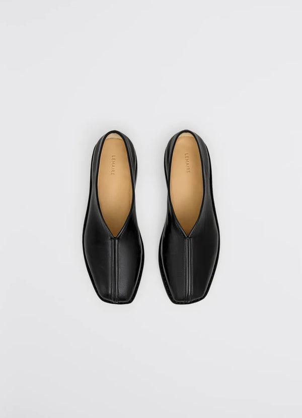 Piped Crepe Slippers Black