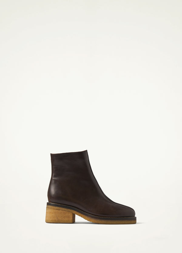Ankle Piped Boots Dark Tobacco