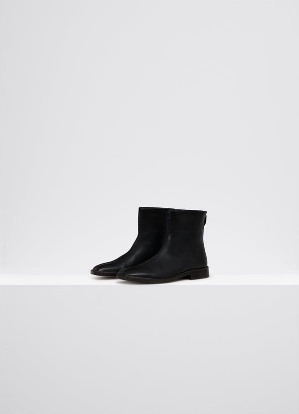 Women's Piped Zipped Boots Black