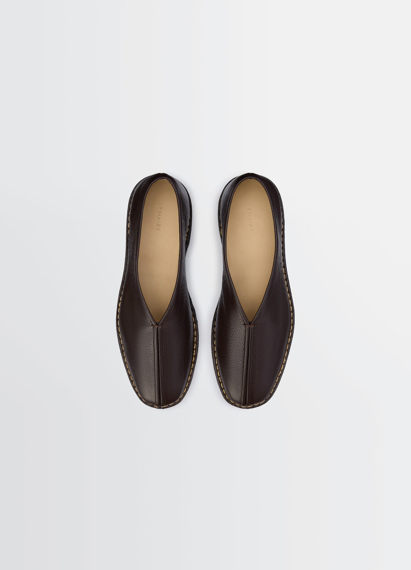 Piped Crepe Slippers Dark Brown