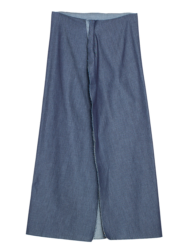 Ultra Fine Denim Skirt Blue