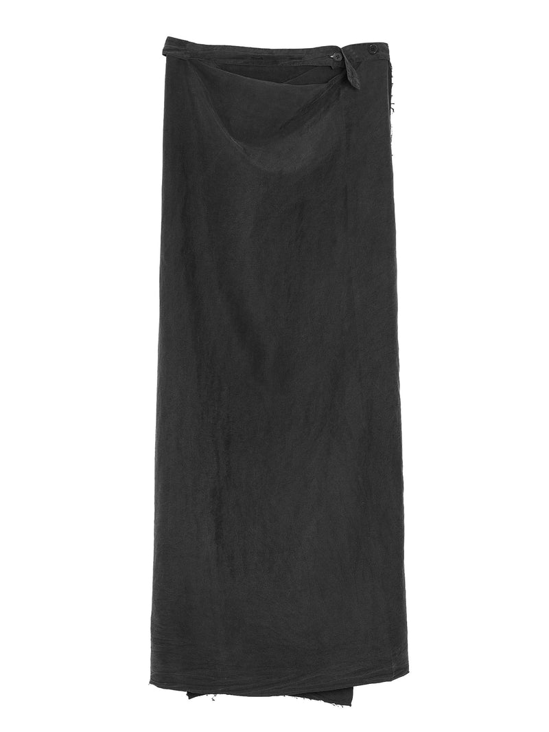 No.304 Silk Pongee Wrap Skirt Black