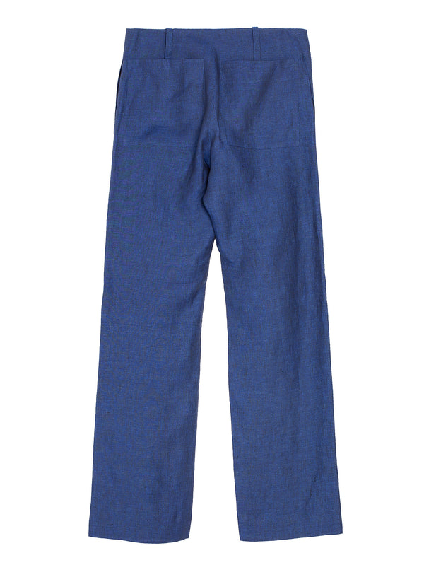 No.312 Linen Six Pocket Trousers Blue