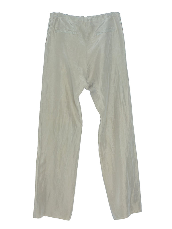 No.198 Silk Pongee Trousers Off Green