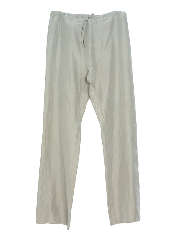 No.198 Silk Pongee Trousers Off Green