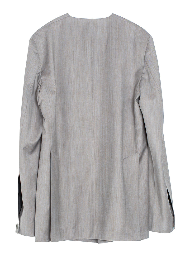 No.63 Summer Wool Folded Jacket Grey Herringbone