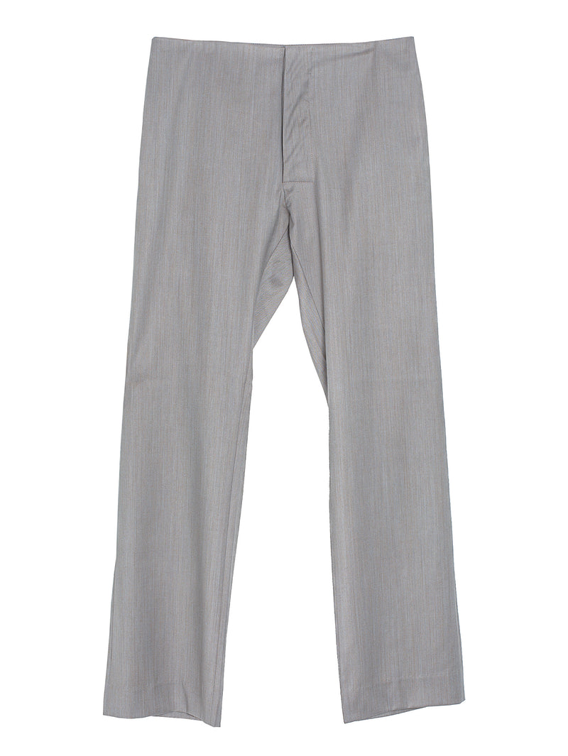 No.205 Summer Wool Tailored Trousers Grey Herringbone