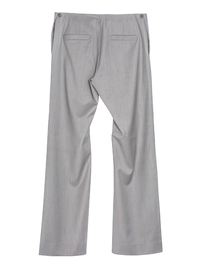 No.205 Summer Wool Tailored Trousers Grey Herringbone