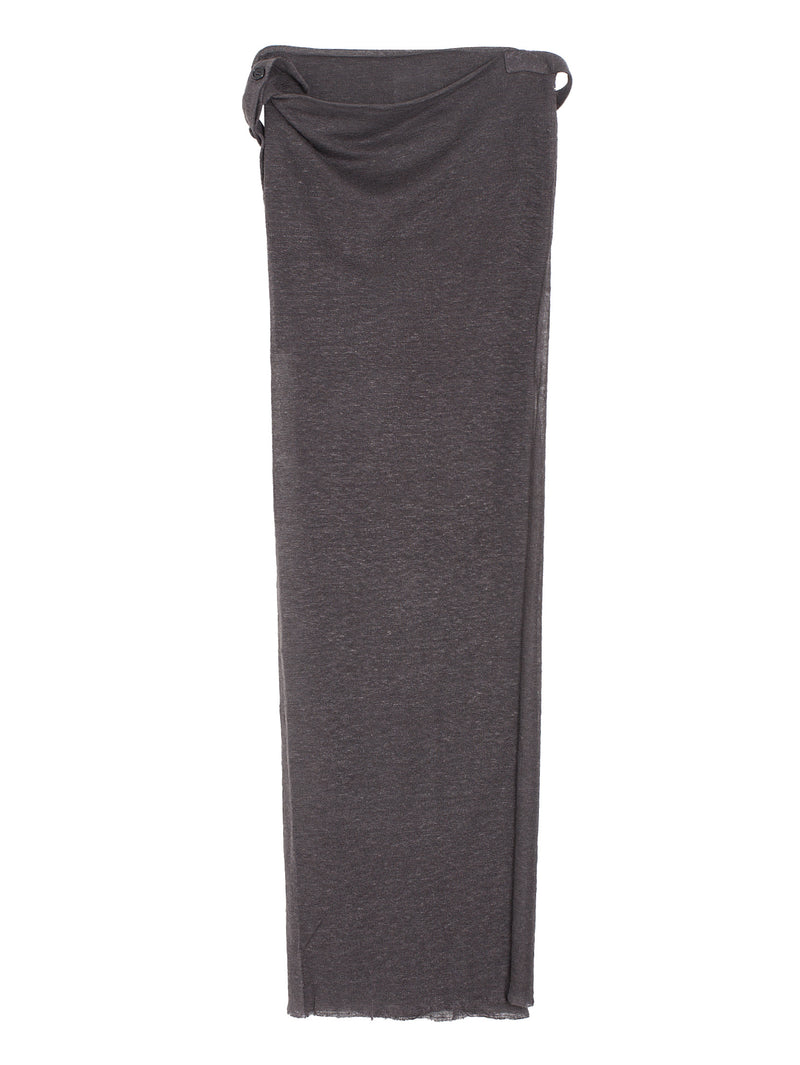 No.304 Linen Jersey Wrap Skirt Washed Black