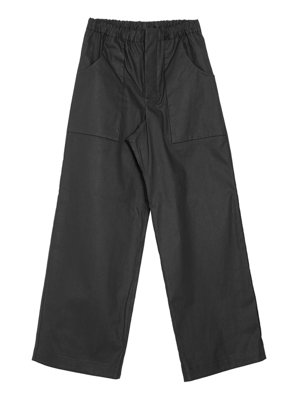 No.283 Coated Cotton Twill Pocket Trousers Black