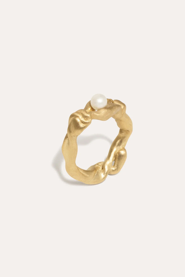 Treacle Pearl And Gold Vermeil Ring Completedworks