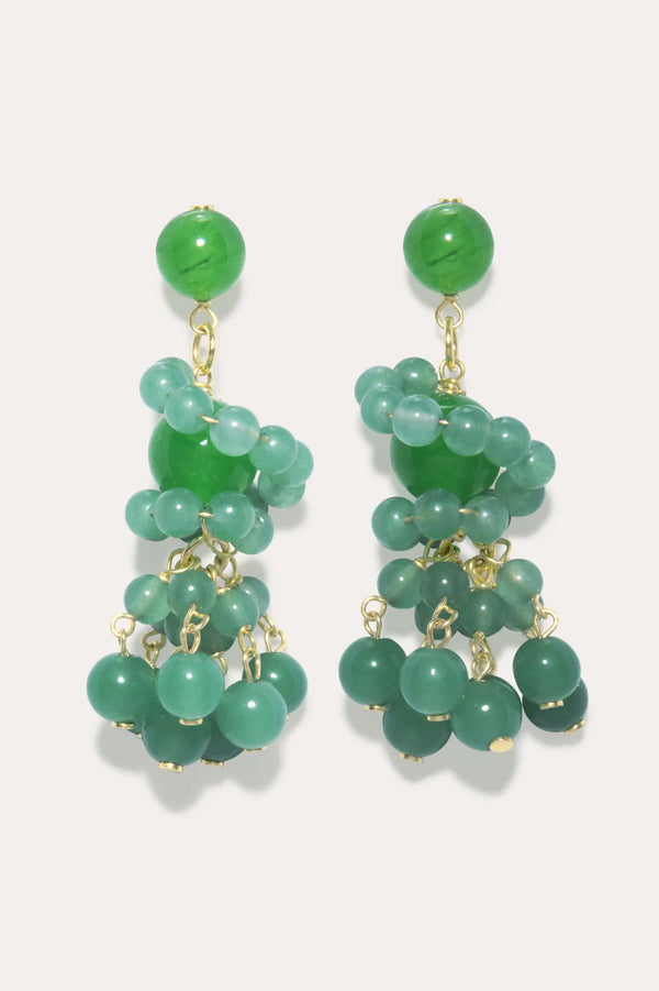 Green Quartz And Recycled Gold Vermeil Earrings