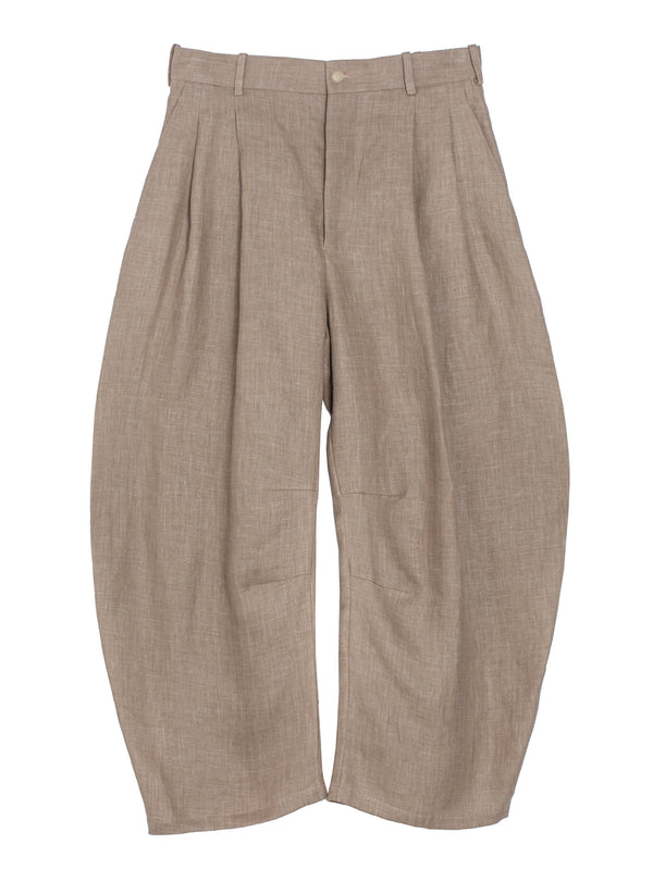 Herringbone Linen Cloth Pants Medium Beige