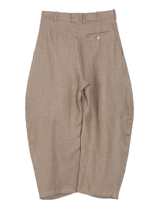 Herringbone Linen Cloth Pants Medium Beige