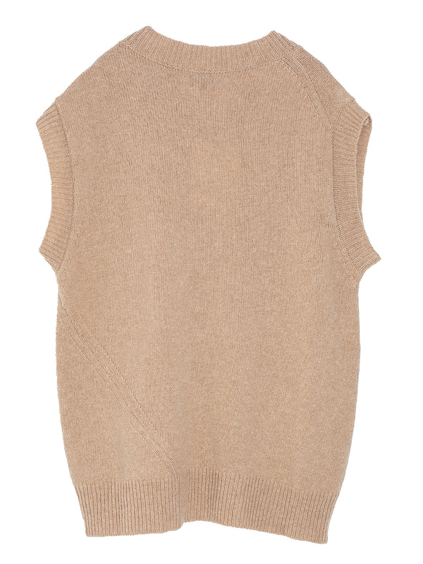 Sweater Gilet Felted Wool Medium Beige