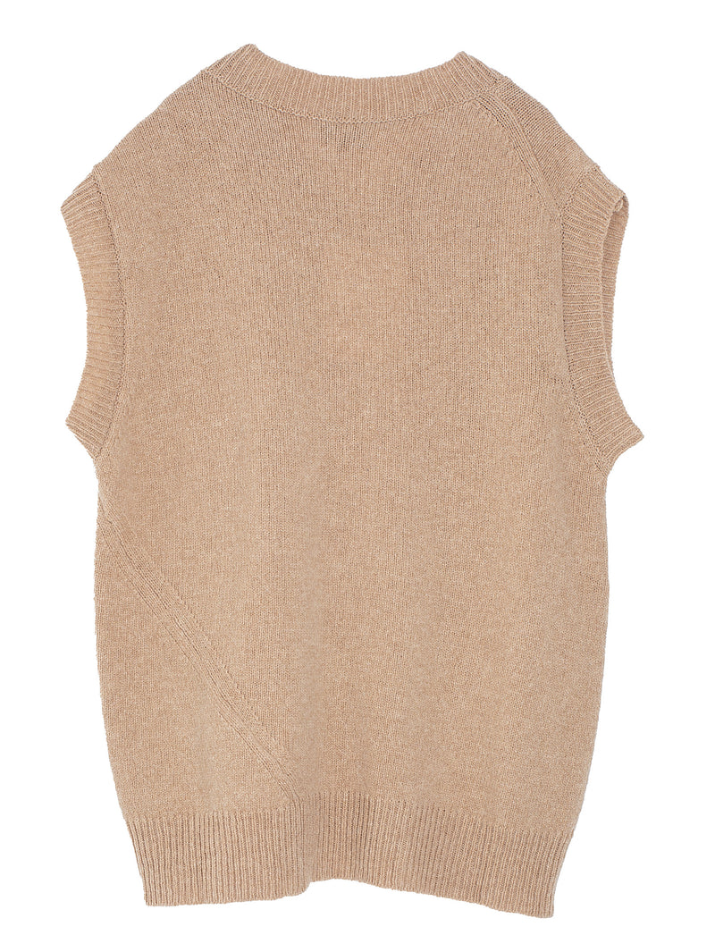 Sweater Gilet Felted Wool Medium Beige