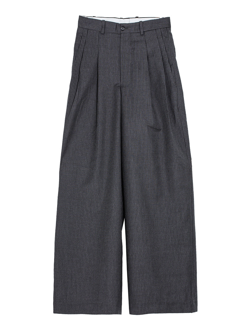 Elongated Trousers Grey Chalkstripes Hed Mayner