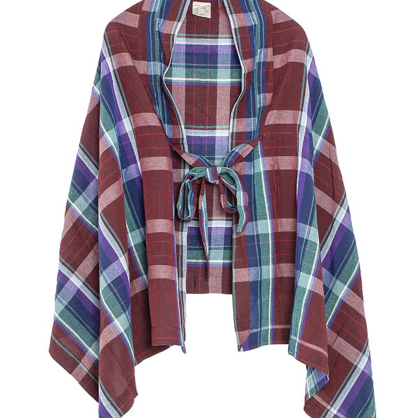 Jan-Jan Van Essche Scarf Nr. 33 Madras I Bordeaux Purple Green – Opia