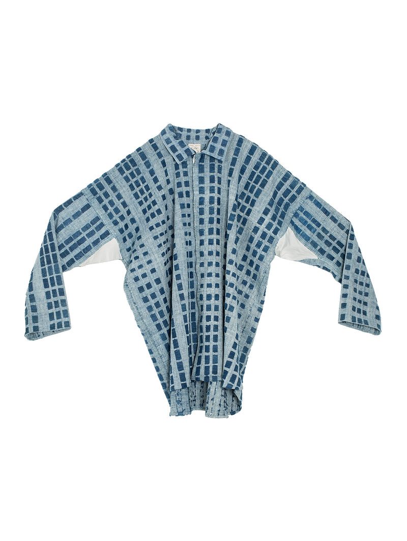 Shirt Nr.107 Handwoven Indigo Dashes