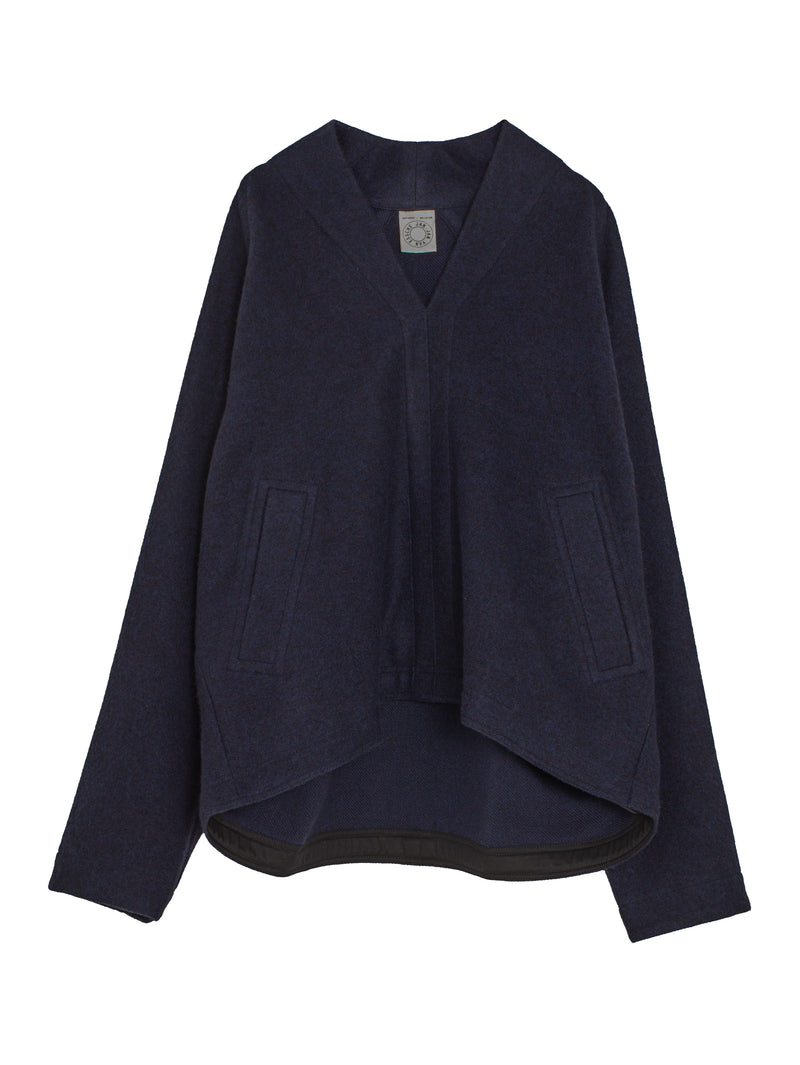 Sweat Nr65 Kimono Collar Woven Sweat With Jet Pockets Midnight