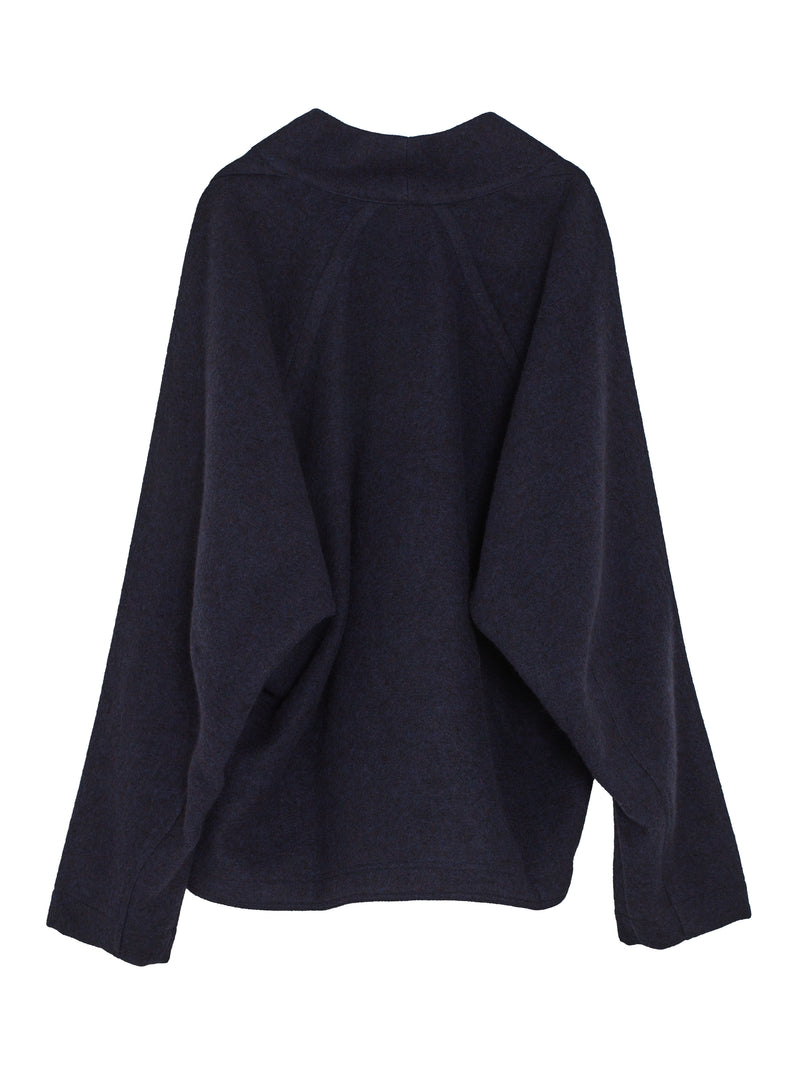 Sweat Nr65 Kimono Collar Woven Sweat With Jet Pockets Midnight