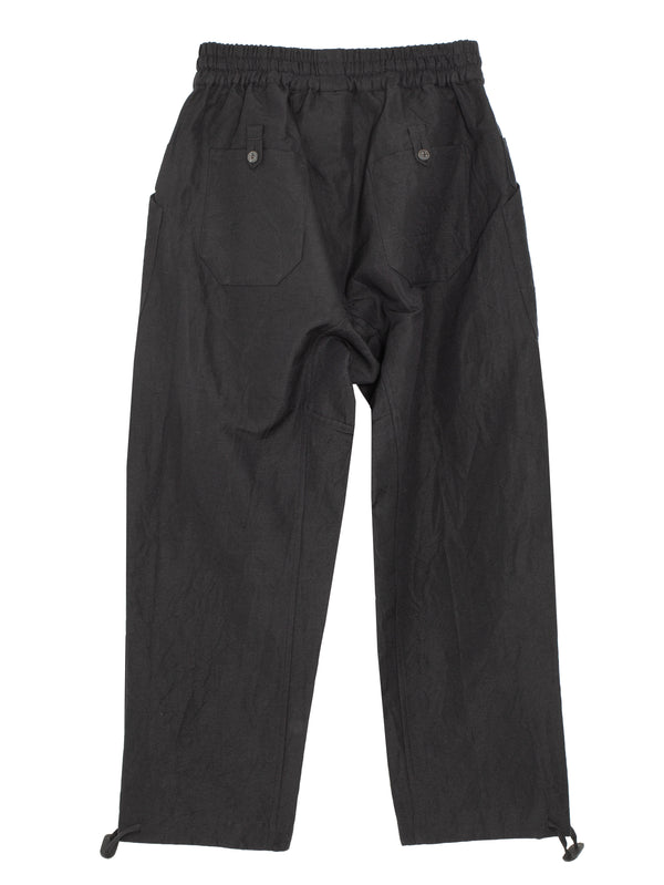 Trousers Nr88 Loose Fit One Pleat Trousers With Elastic Waistband Pitch Black