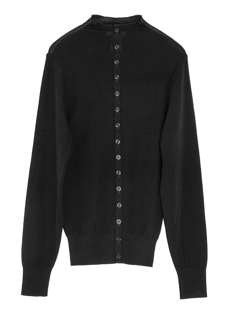 Fitted Seamless Cardigan Black
