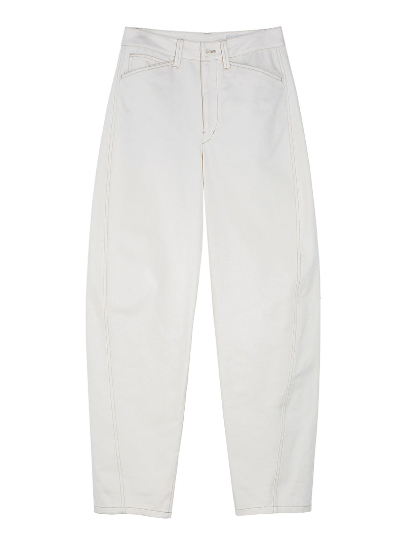 Five Pocket Twisted Pants Creamy White