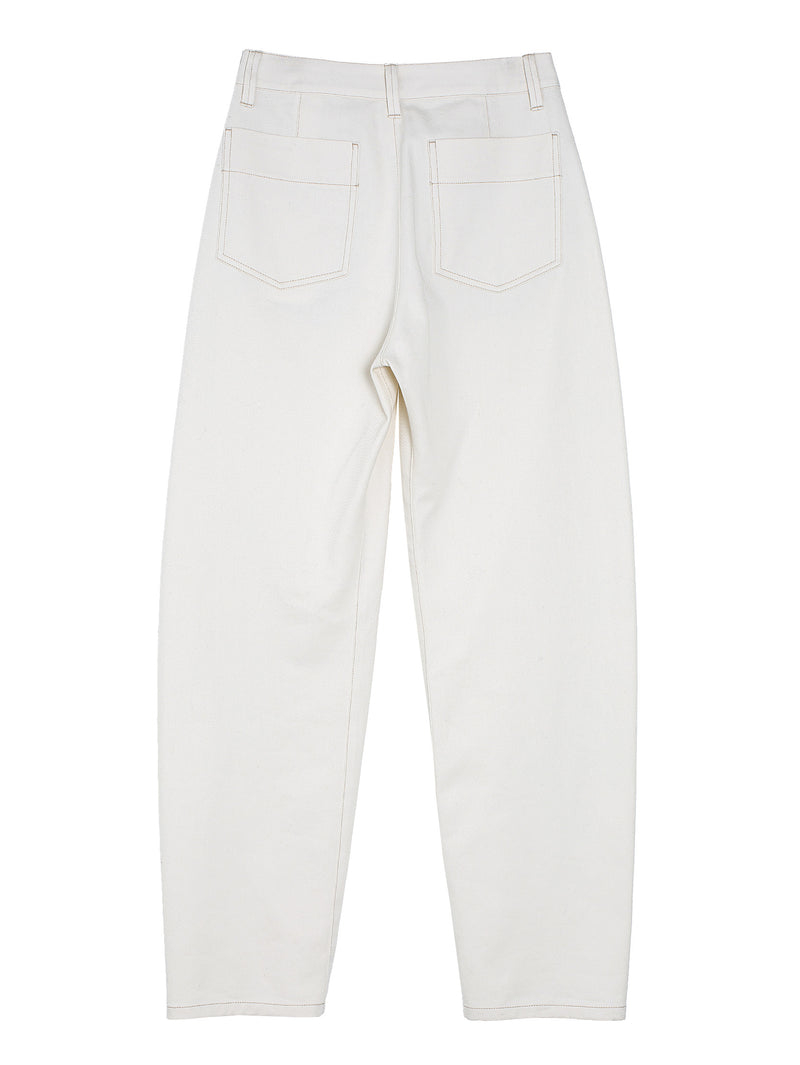 Five Pocket Twisted Pants Creamy White