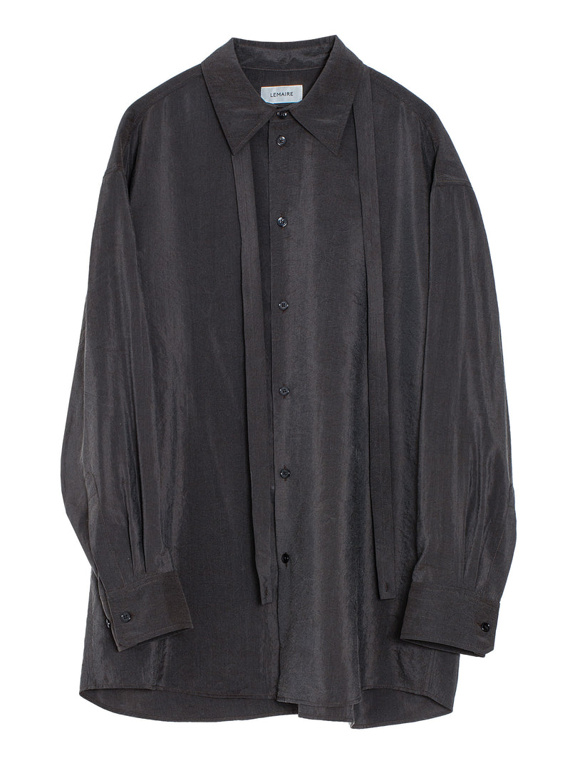 Long Shirt With Tie Dark Espresso