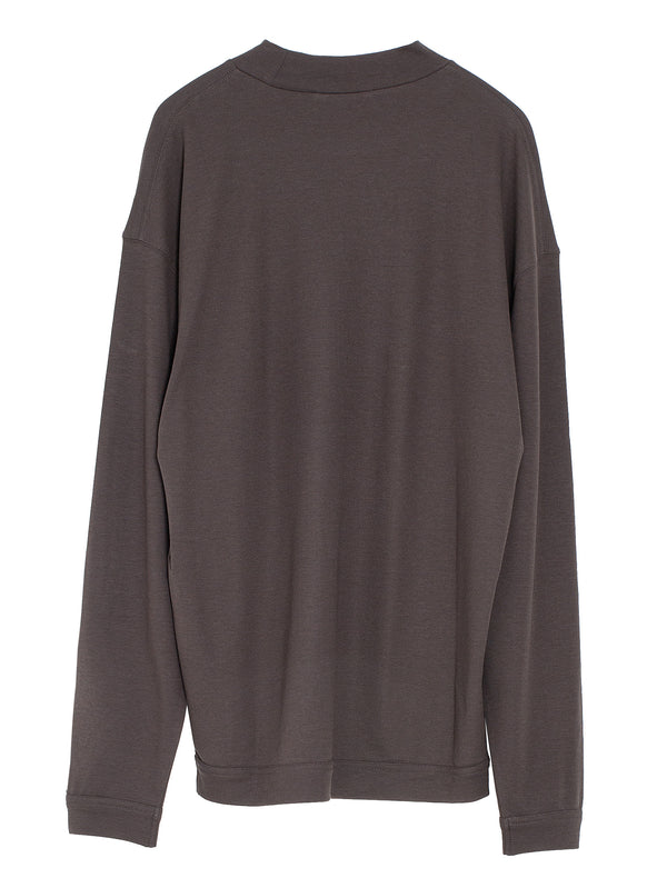 Mock Neck Long Sleeve Tee Dark Espresso