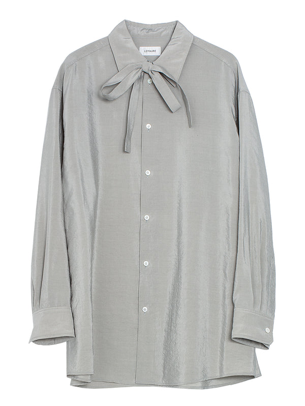 Long Shirt With Tie Light Misty Grey