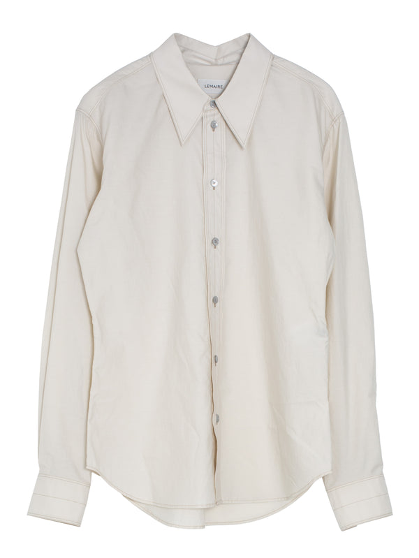 Pointed Collar Shirt Light Cream