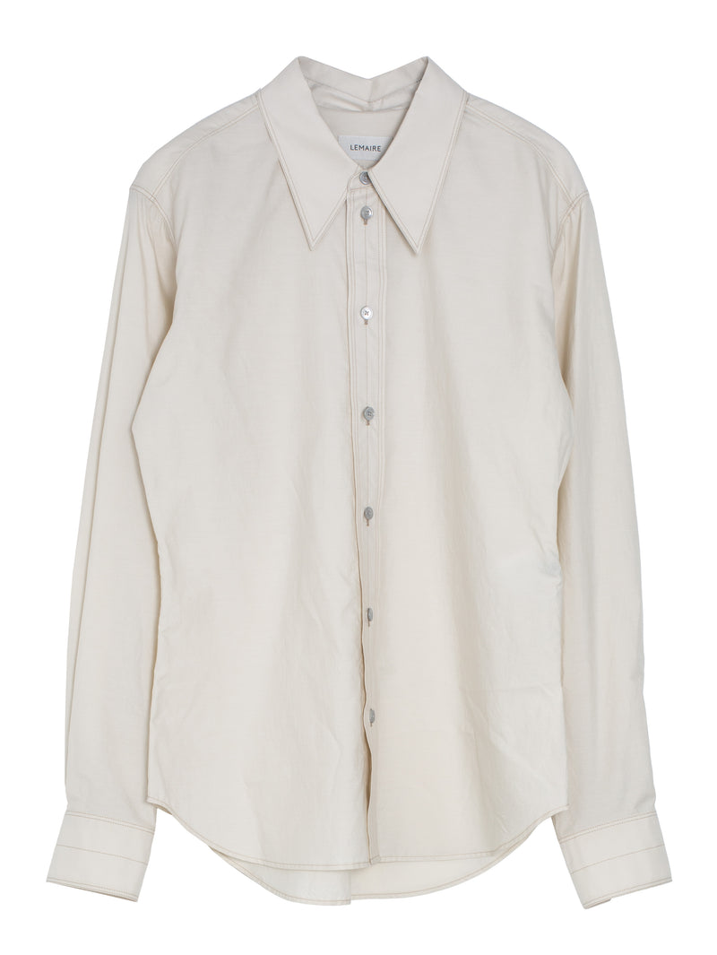 Pointed Collar Shirt Light Cream