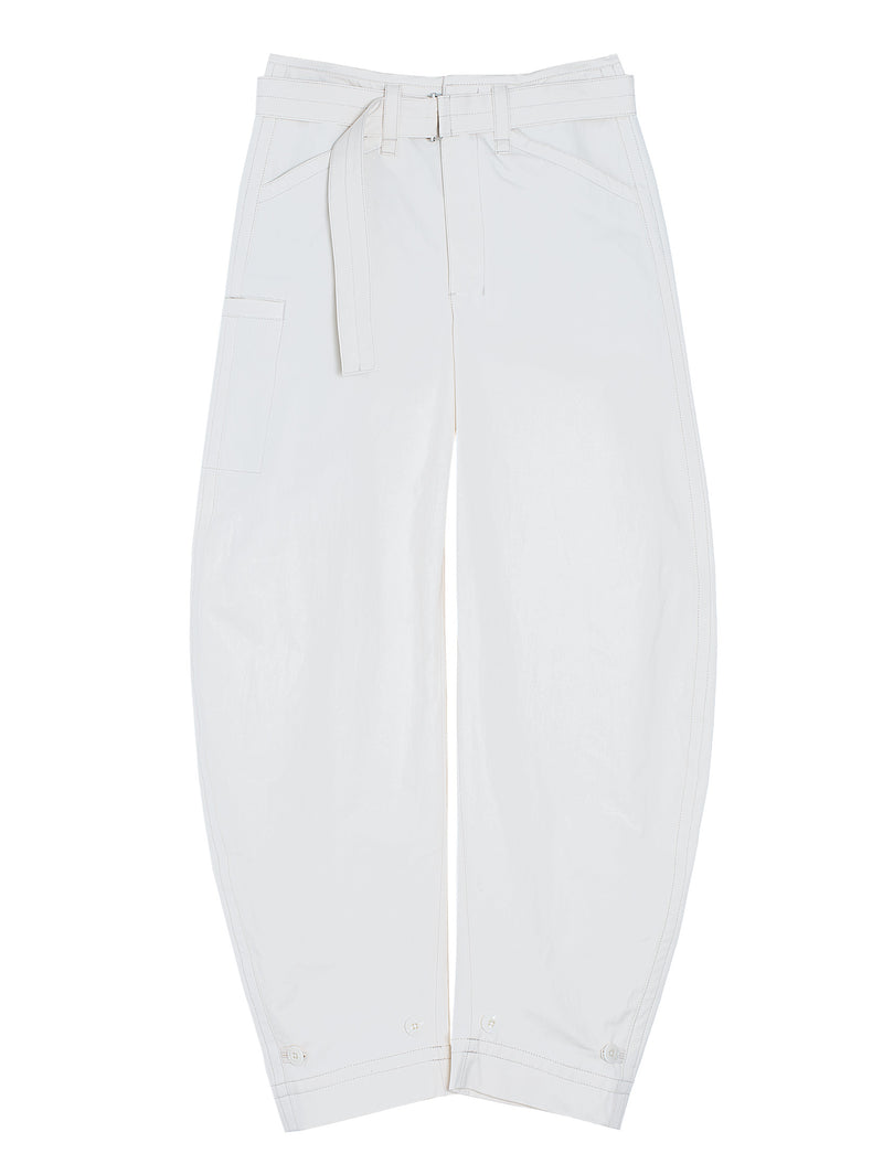 Belted Tapered Pants Pale Ecru