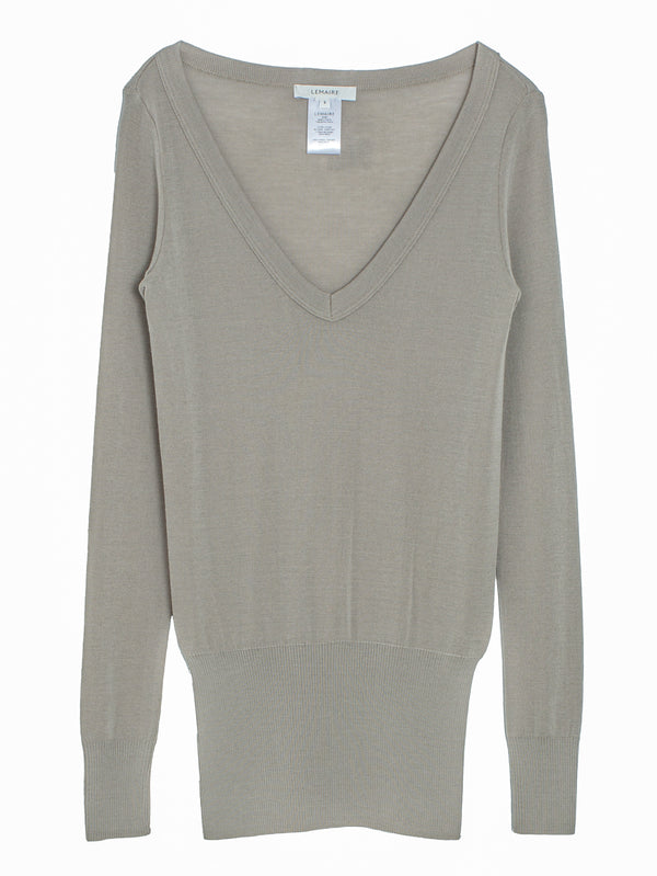 Seamless V-Neck Top Light Sage