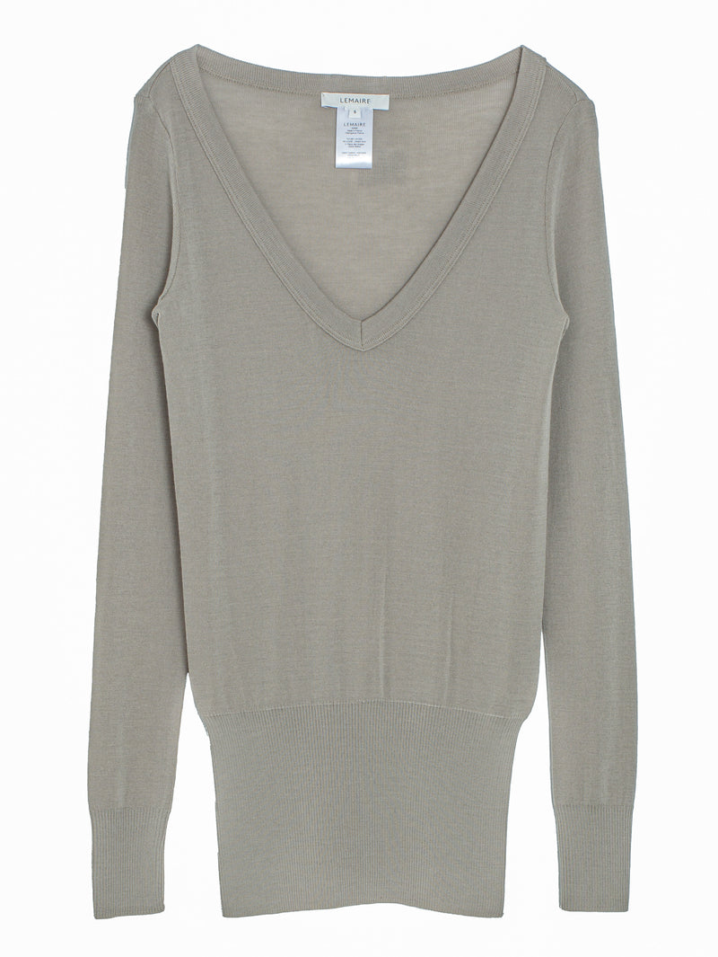 Seamless V-Neck Top Light Sage