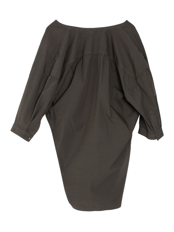 Short Sleeve Twisted Shirt Dark Brown