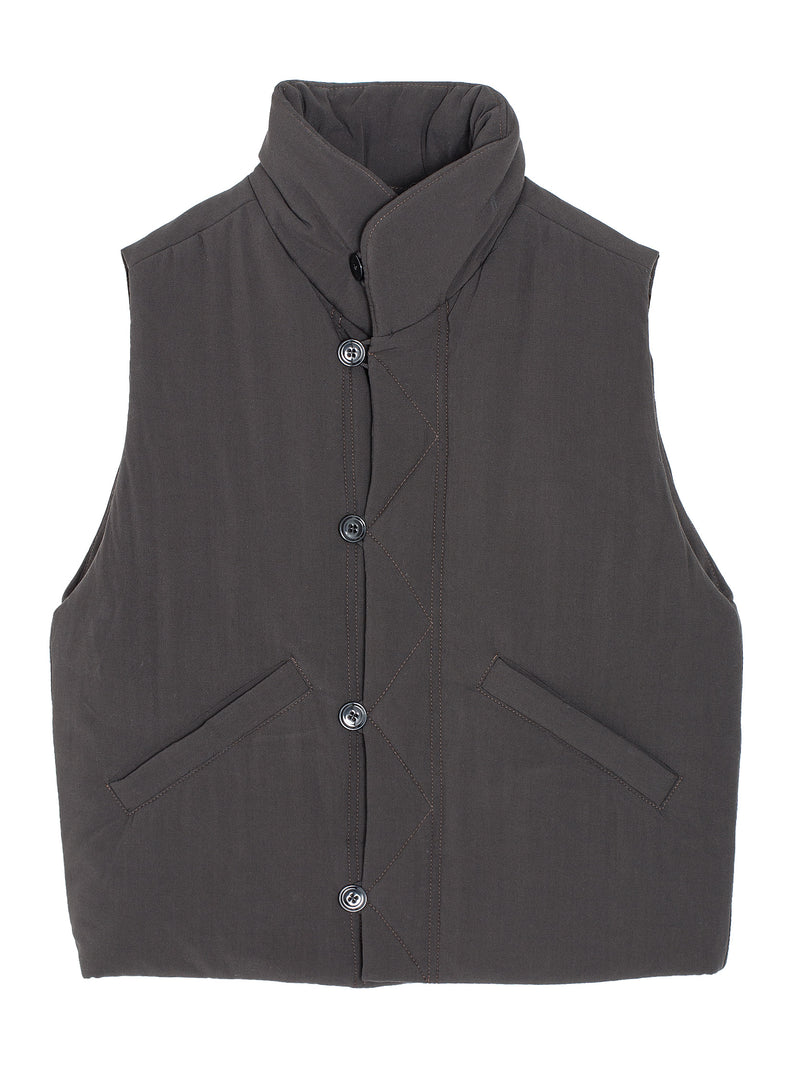 Wadded Gilet Dark Espresso