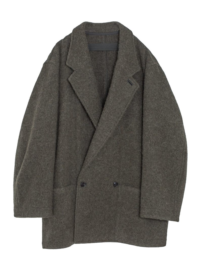Felt Wool Jacket Dark Khaki