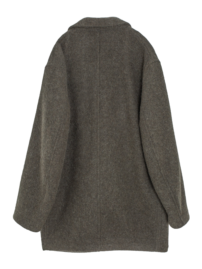 Felt Wool Jacket Dark Khaki