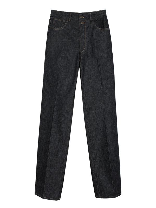 High Waisted Straight Pants Slate