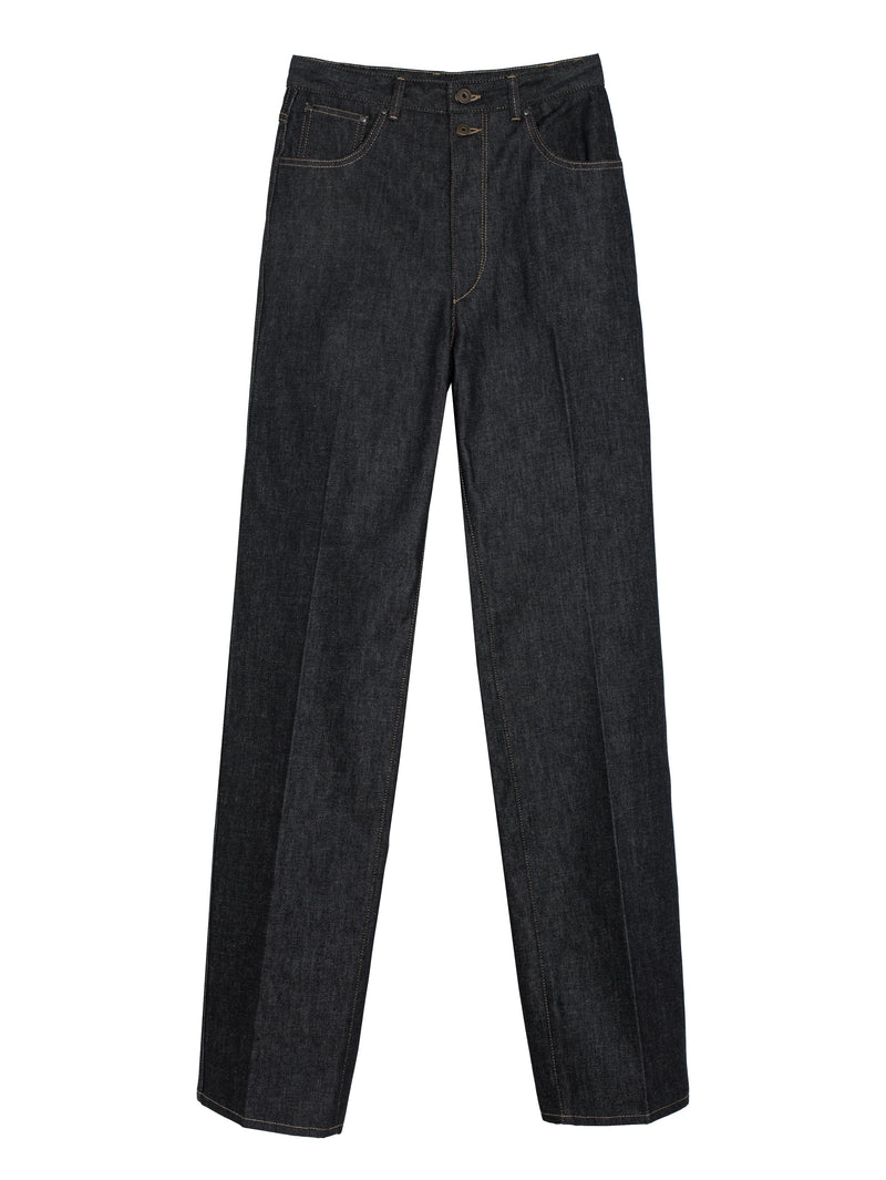 High Waisted Straight Pants Slate