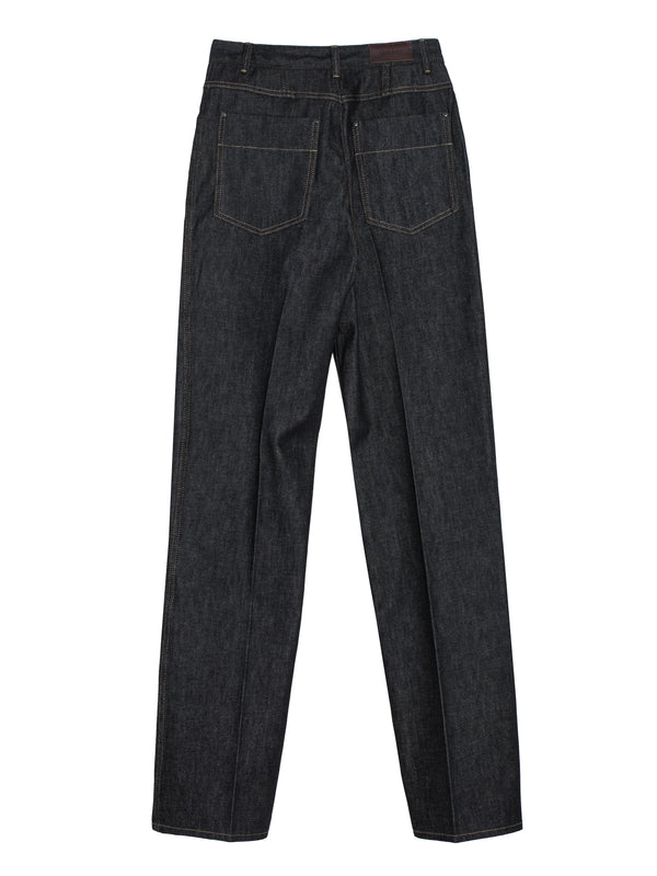 High Waisted Straight Pants Slate