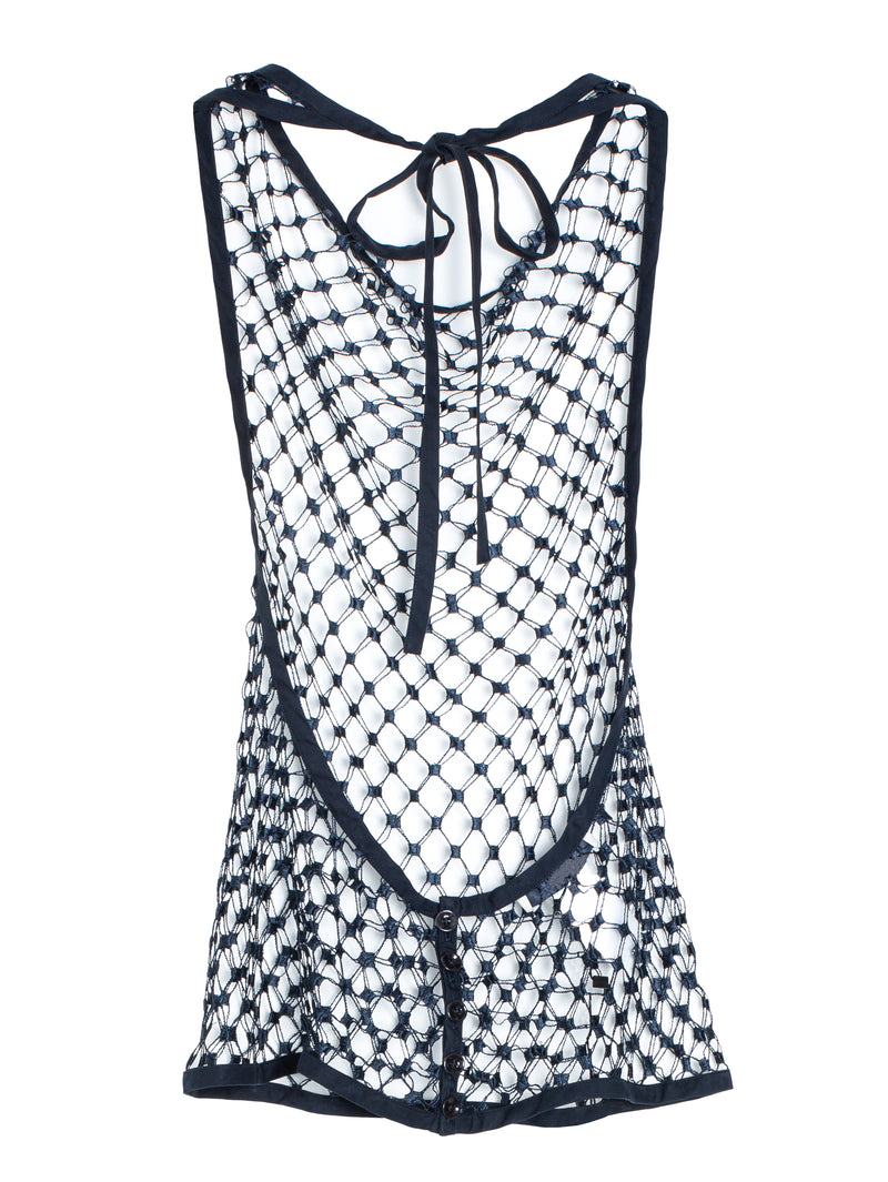 Fishnet Halter Top Storm Blue