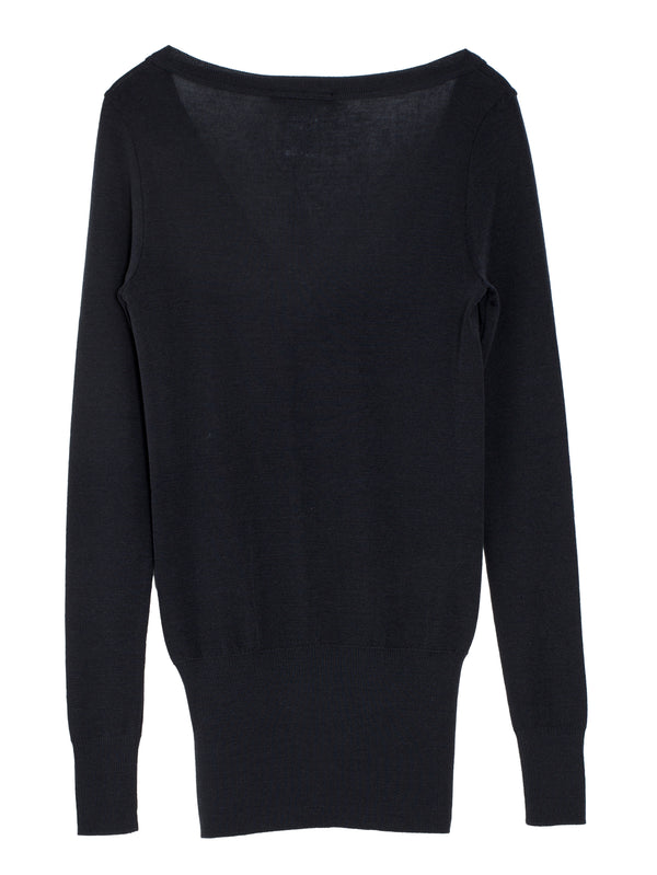 Seamless V-Neck Top Granite Black